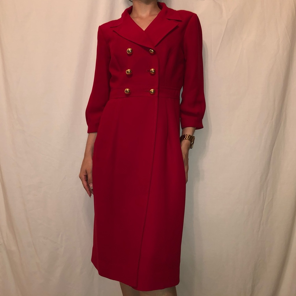 Red Wrap Dress Peacoat
